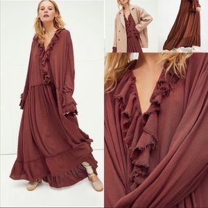 Free People Sweet Darlin Maxi Dress In Burgundy